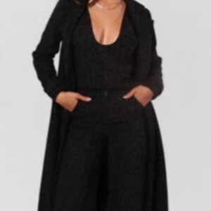 Heiress Beverly Hills Black Tweed 3 Piece Outfit